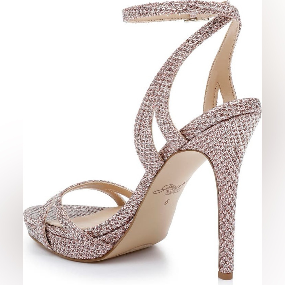 Jewel Badgley Mischka Pink Crystal Embellished Ankle-Strap Heels - Picture 15 of 16